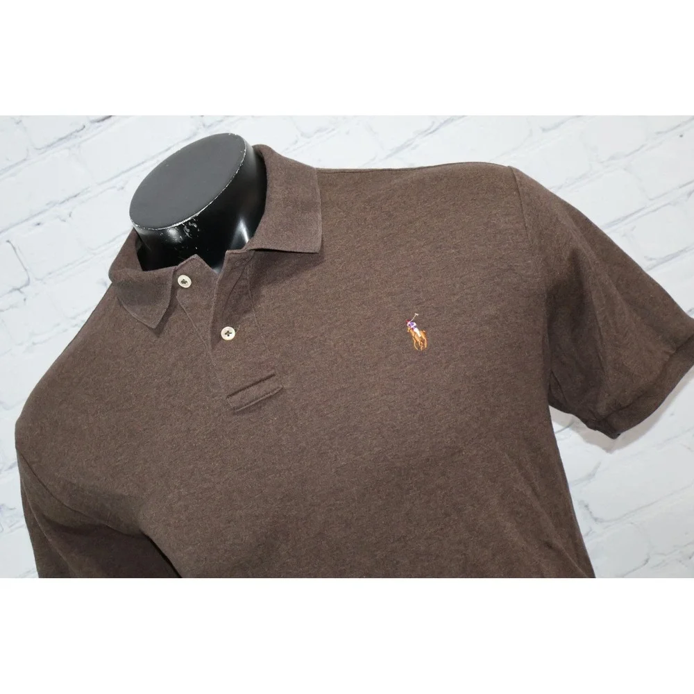 Polo Ralph Lauren Polo Mens XL Brown Pima Soft Touch Short Sleeve Pony Logo